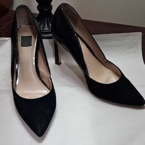 White House/Black Market Black Suede Heels